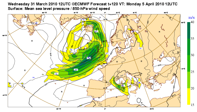 Szél előrejelzés Európa térségére / Wind forecast for Europe