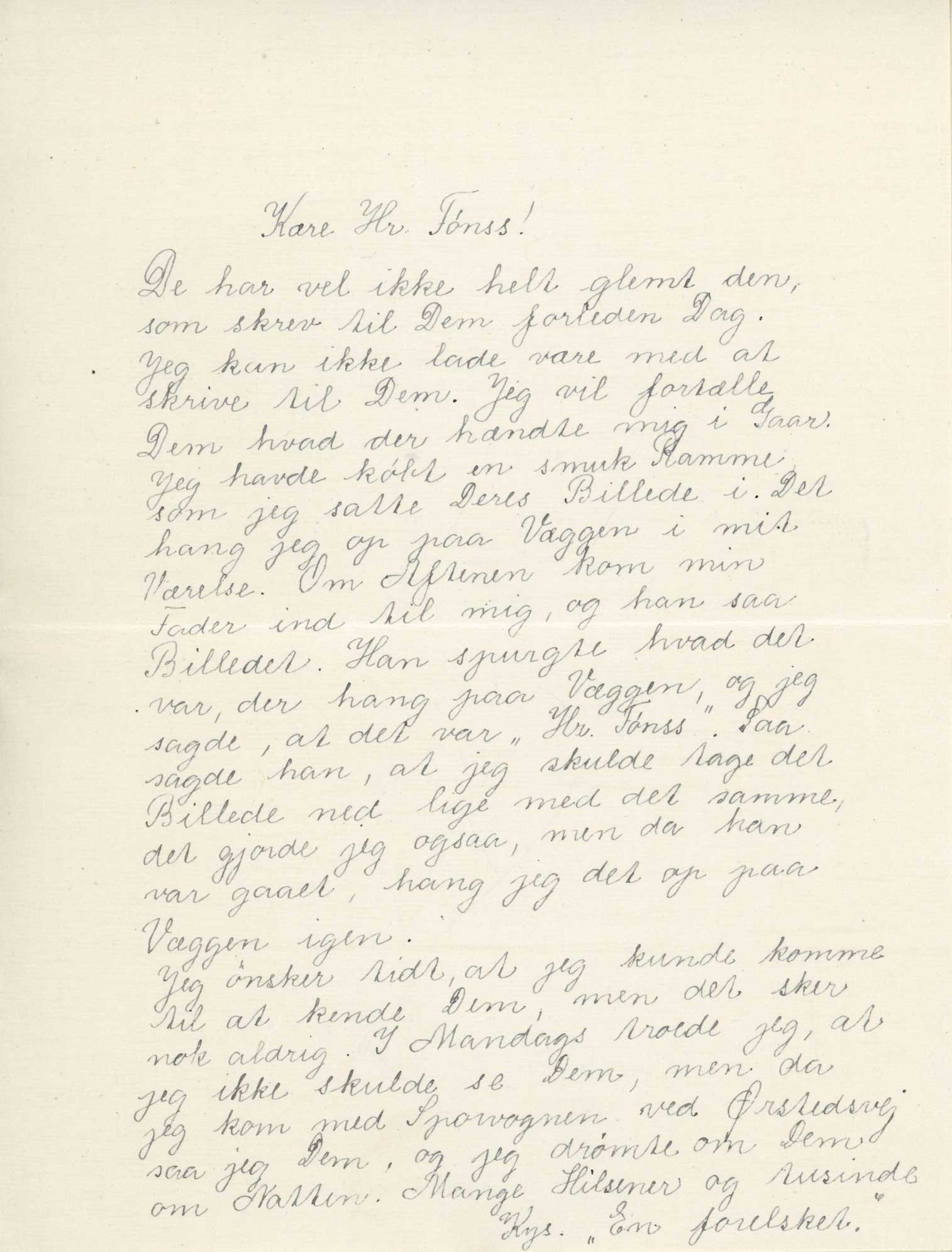 letter from "En forelsket"