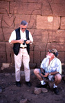 R. Kuper und Jacques Reinold am Löwentempel von Naga, / R. Kuper and Jacques Reinold at the Lion's Temple, Naga
