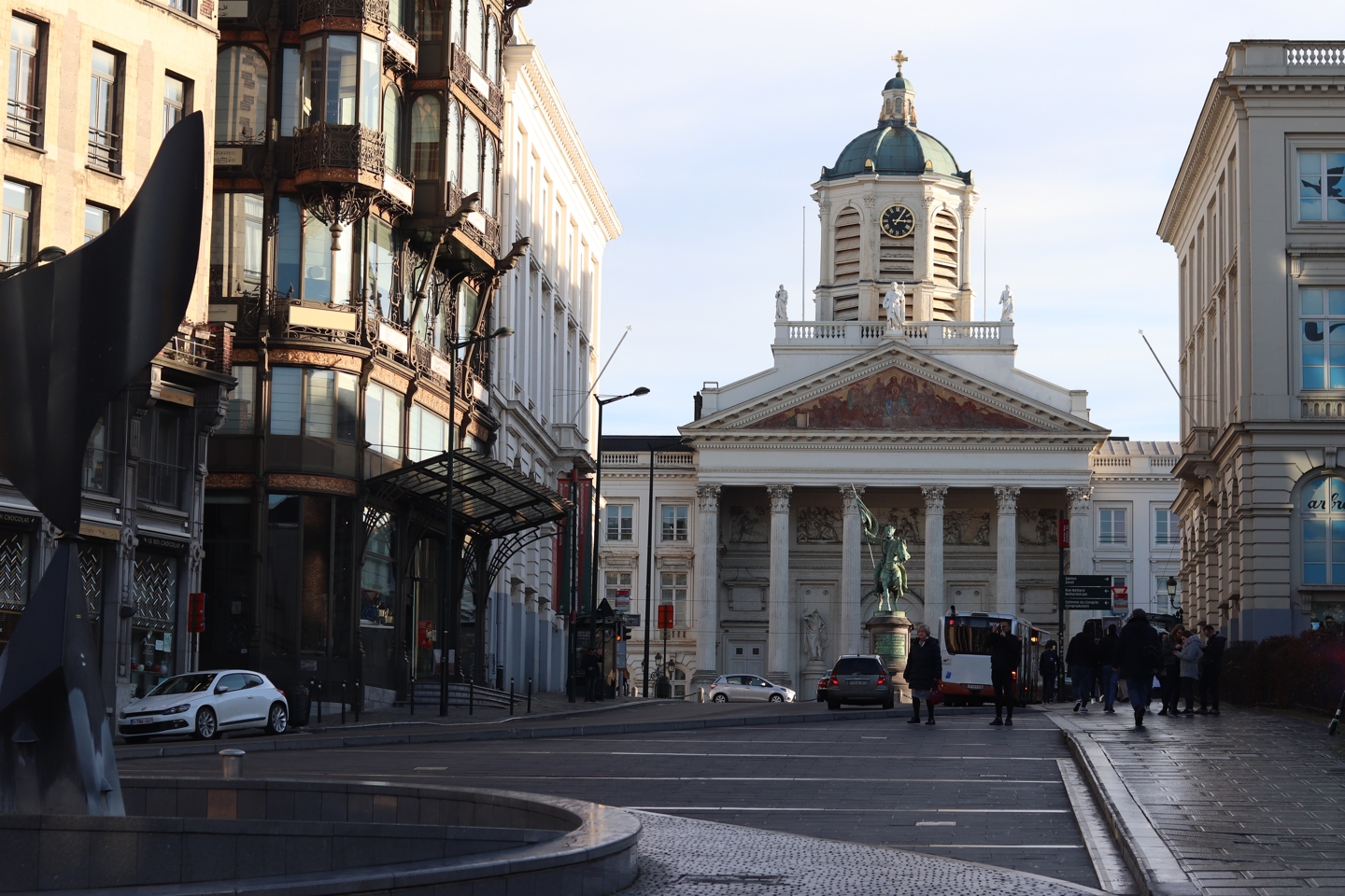View from the street to the Place Royale/Koningsplein in Brussels